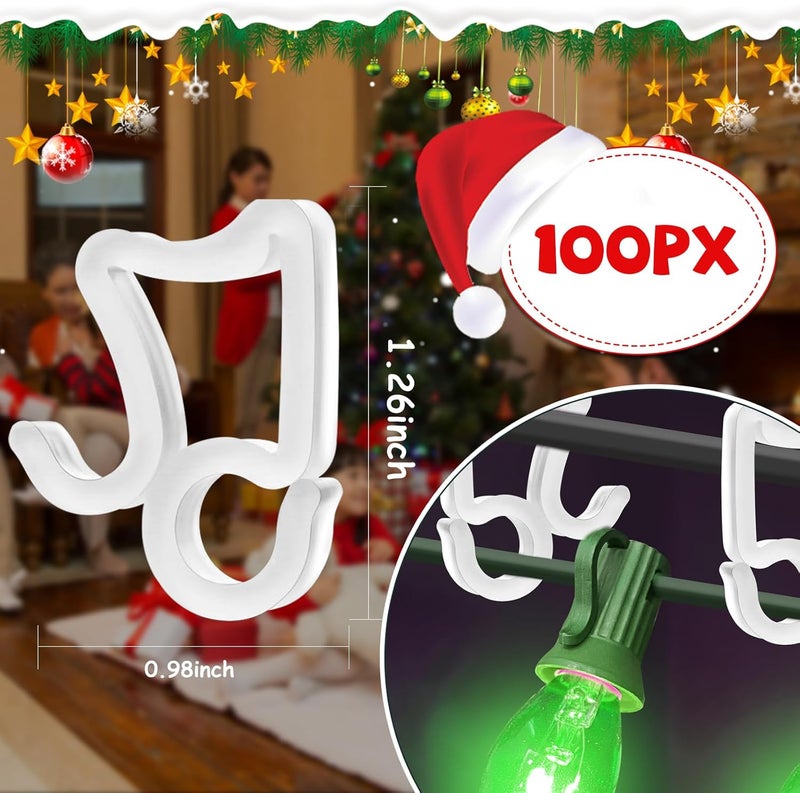 GOOTHY All-Purpose Holiday Light Clips, Set of 100 Christmas Light Clip Universal Outdoor Lights Hooks for Gutters, Shingles, Roofs, and Windows Christmas, Halloween, and Party Decorations - Image 3